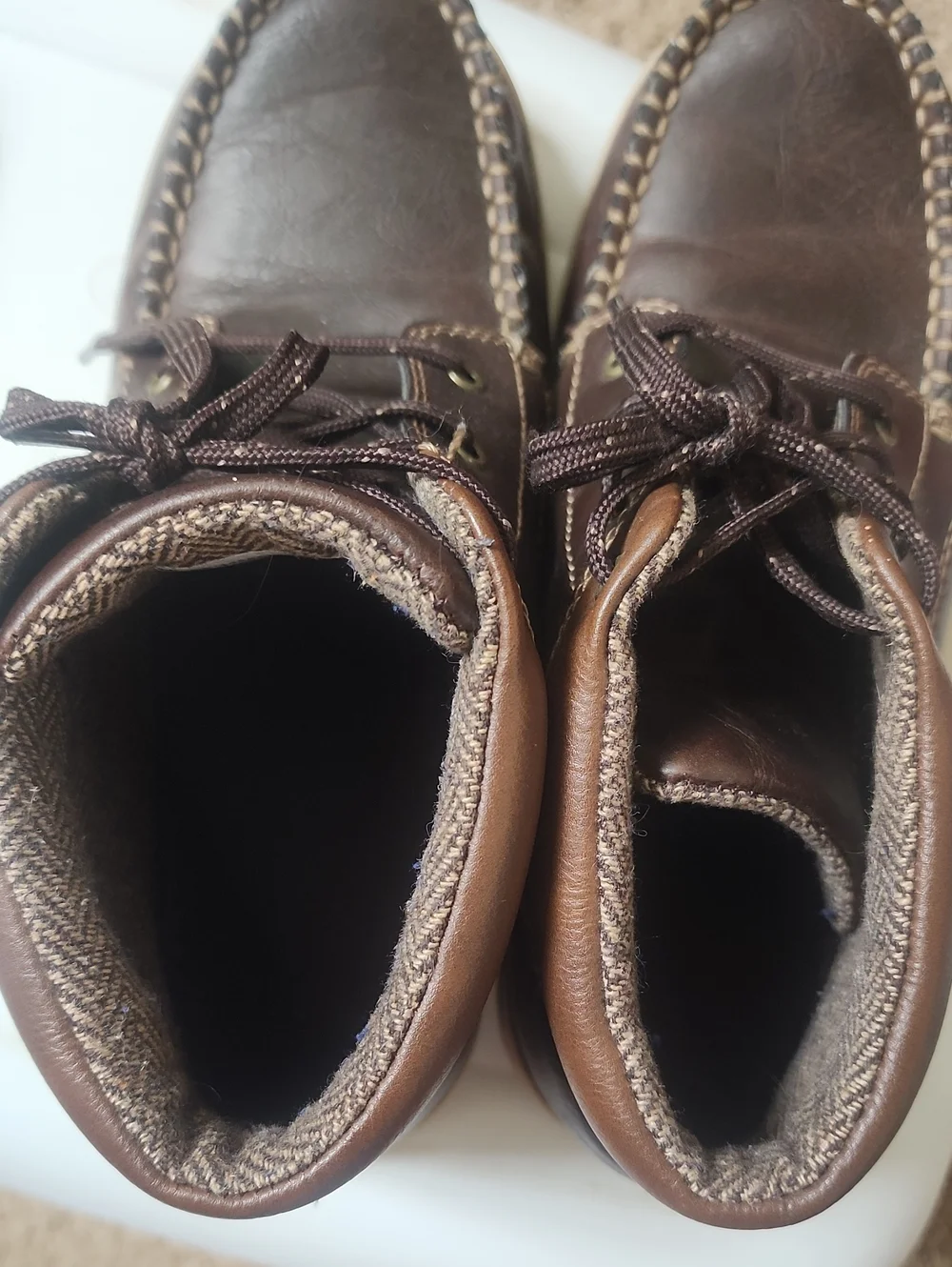 5M Boys Eddie Bauer Brown Lace-Up Moc Toe Casual Boots